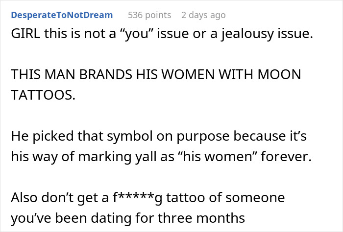 Man’s Romantic Gesture Backfires When Girlfriend Realizes Her Tattoo Is A Carbon Copy Of His Ex’s Man’s Romantic Gesture Backfires When Girlfriend Realizes Her Tattoo Is A Carbon Copy Of His Ex’s