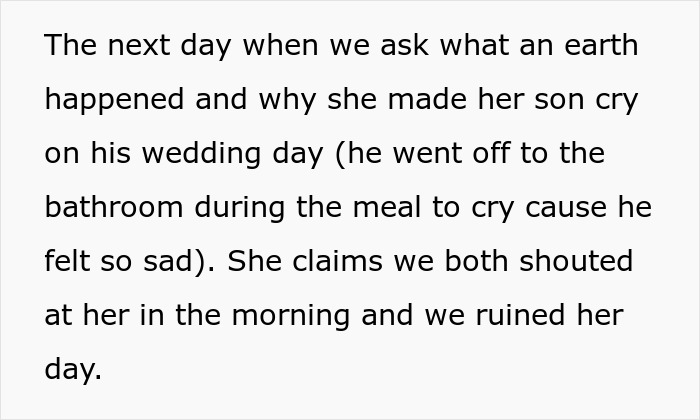 Bride Wants To Cut MIL Out Of Their Lives After She Selfishly Ruins Wedding Day Bride Wants To Cut MIL Out Of Their Lives After She Selfishly Ruins Wedding Day