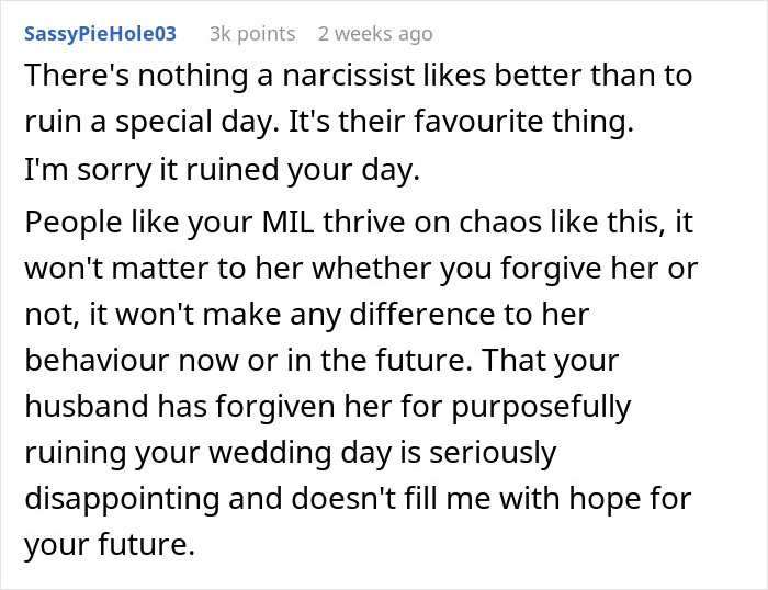 Bride Wants To Cut MIL Out Of Their Lives After She Selfishly Ruins Wedding Day Bride Wants To Cut MIL Out Of Their Lives After She Selfishly Ruins Wedding Day