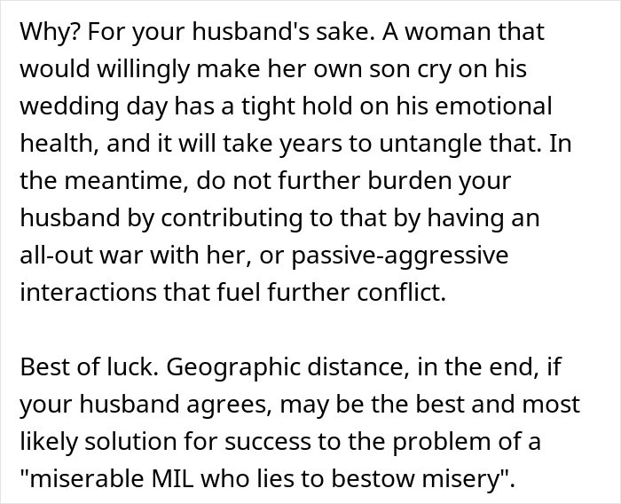 Bride Wants To Cut MIL Out Of Their Lives After She Selfishly Ruins Wedding Day Bride Wants To Cut MIL Out Of Their Lives After She Selfishly Ruins Wedding Day