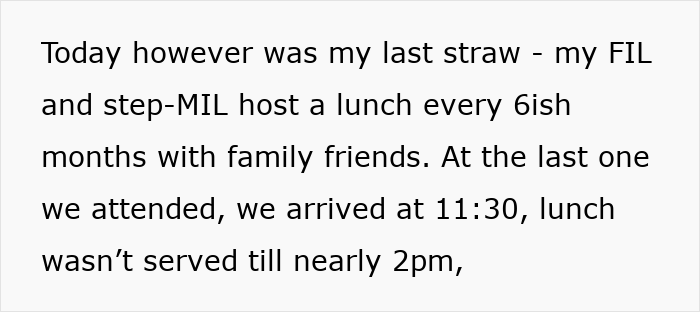 Woman Tells Husband She’s Done Attending In-Law Dinners After Being Left Without Food One Too Many Times Woman Tells Husband She’s Done Attending In-Law Dinners After Being Left Without Food One Too Many Times