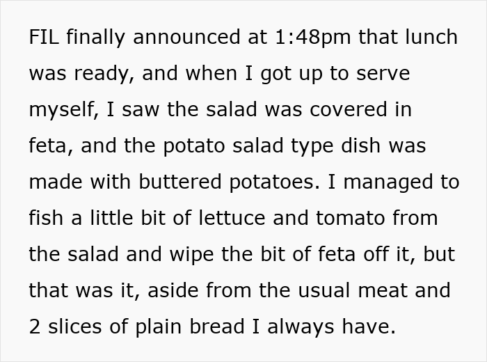 Woman Tells Husband She’s Done Attending In-Law Dinners After Being Left Without Food One Too Many Times Woman Tells Husband She’s Done Attending In-Law Dinners After Being Left Without Food One Too Many Times