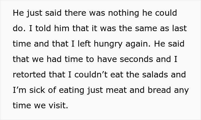 Woman Tells Husband She’s Done Attending In-Law Dinners After Being Left Without Food One Too Many Times Woman Tells Husband She’s Done Attending In-Law Dinners After Being Left Without Food One Too Many Times