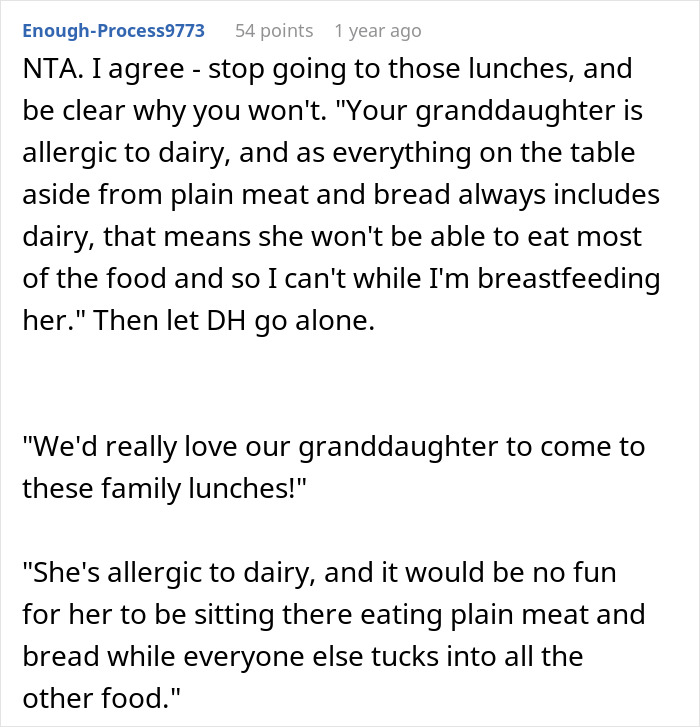 Woman Tells Husband She’s Done Attending In-Law Dinners After Being Left Without Food One Too Many Times Woman Tells Husband She’s Done Attending In-Law Dinners After Being Left Without Food One Too Many Times