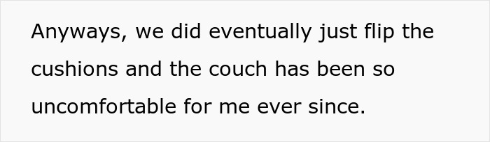 Woman Refuses To Pay Half Price For New Couch As Heavier Roommate Wore Out The Old One More Woman Refuses To Pay Half Price For New Couch As Heavier Roommate Wore Out The Old One More