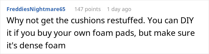 Woman Refuses To Pay Half Price For New Couch As Heavier Roommate Wore Out The Old One More Woman Refuses To Pay Half Price For New Couch As Heavier Roommate Wore Out The Old One More
