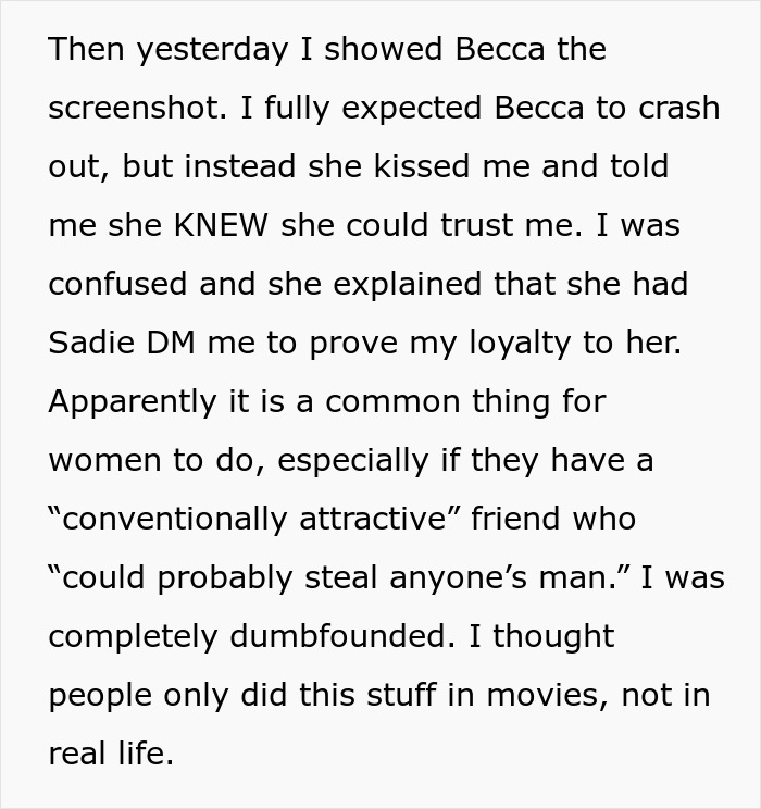 “I Thought People Only Did This Stuff In Movies”: Man Rethinks Relationship After Girlfriend’s Loyalty Test “I Thought People Only Did This Stuff In Movies”: Man Rethinks Relationship After Girlfriend’s Loyalty Test