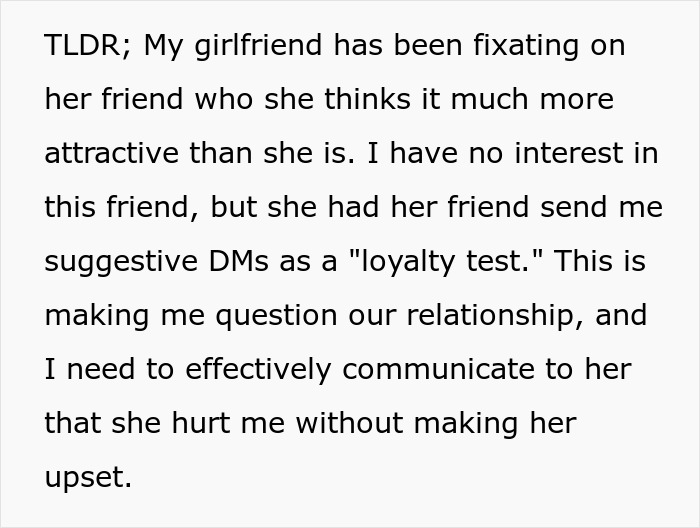“I Thought People Only Did This Stuff In Movies”: Man Rethinks Relationship After Girlfriend’s Loyalty Test “I Thought People Only Did This Stuff In Movies”: Man Rethinks Relationship After Girlfriend’s Loyalty Test
