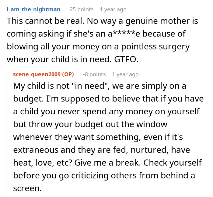 Single Mom Expects Support After Spending Thousands On Plastic Surgery, Gets A Brutal Reality Check Instead Single Mom Expects Support After Spending Thousands On Plastic Surgery, Gets A Brutal Reality Check Instead