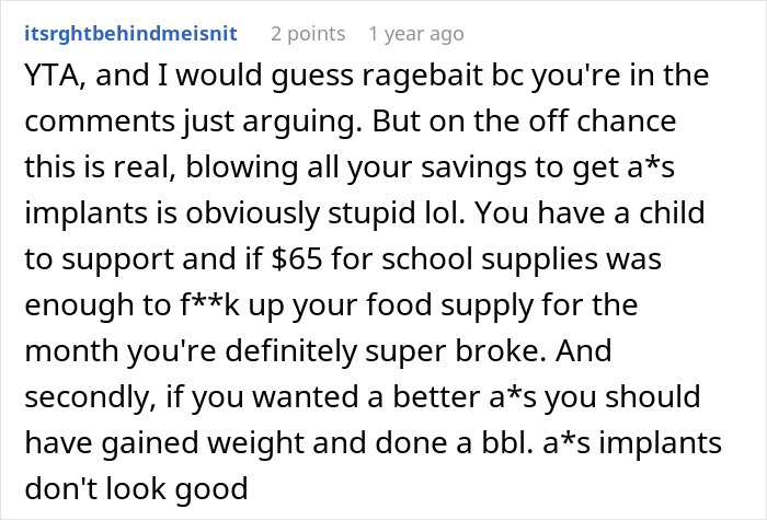 Single Mom Expects Support After Spending Thousands On Plastic Surgery, Gets A Brutal Reality Check Instead Single Mom Expects Support After Spending Thousands On Plastic Surgery, Gets A Brutal Reality Check Instead