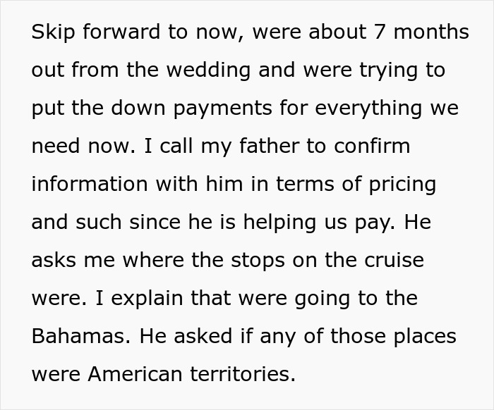“He’s A Little Much”: Bride’s Father Refuses To Attend Wedding Because It’s Not On ‘American Soil’ “He’s A Little Much”: Bride’s Father Refuses To Attend Wedding Because It’s Not On ‘American Soil’