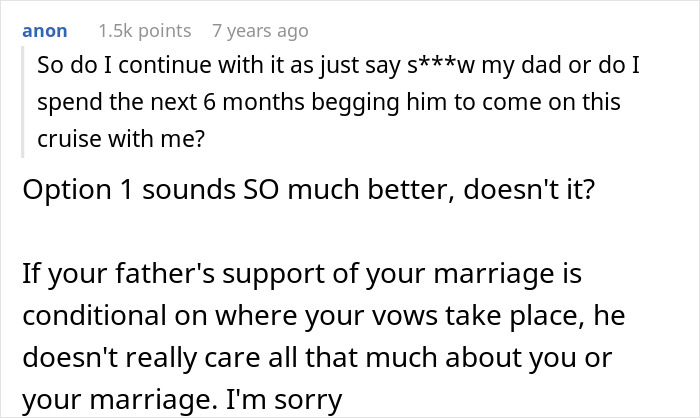 “He’s A Little Much”: Bride’s Father Refuses To Attend Wedding Because It’s Not On ‘American Soil’ “He’s A Little Much”: Bride’s Father Refuses To Attend Wedding Because It’s Not On ‘American Soil’