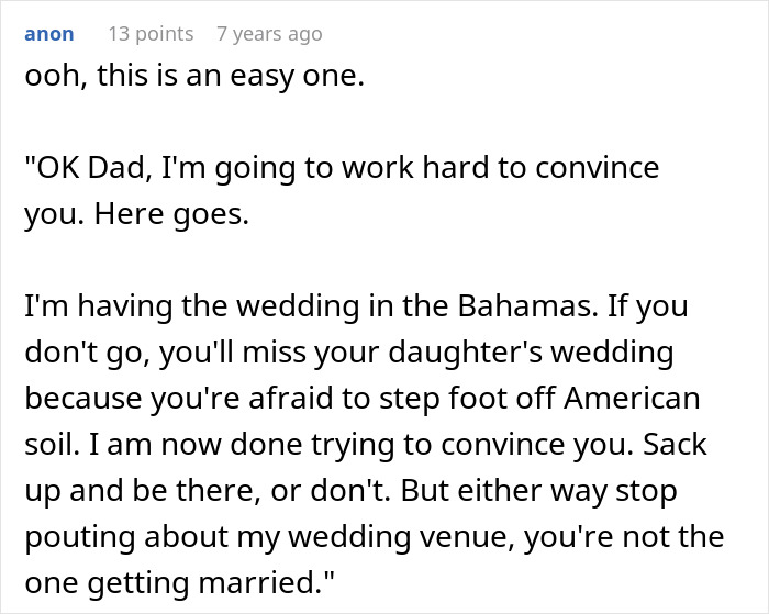 “He’s A Little Much”: Bride’s Father Refuses To Attend Wedding Because It’s Not On ‘American Soil’ “He’s A Little Much”: Bride’s Father Refuses To Attend Wedding Because It’s Not On ‘American Soil’