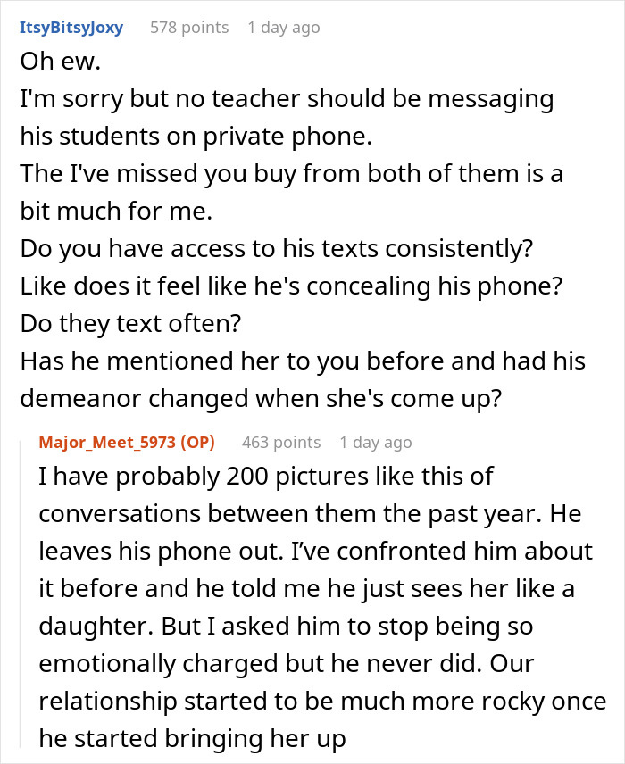 GF Suspicious After Finding 43YO BF’s Sketchy Texts To 19YO Former Student