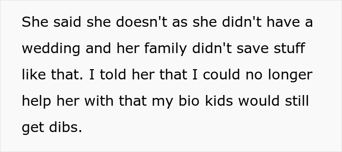 “Am I The [Jerk] For Telling My Stepkids That My Kids Will Get My Stuff?”