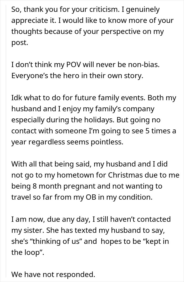 Pregnant Woman Refuses To Let Jealous Sister Near Her Baby Pregnant Woman Refuses To Let Jealous Sister Near Her Baby