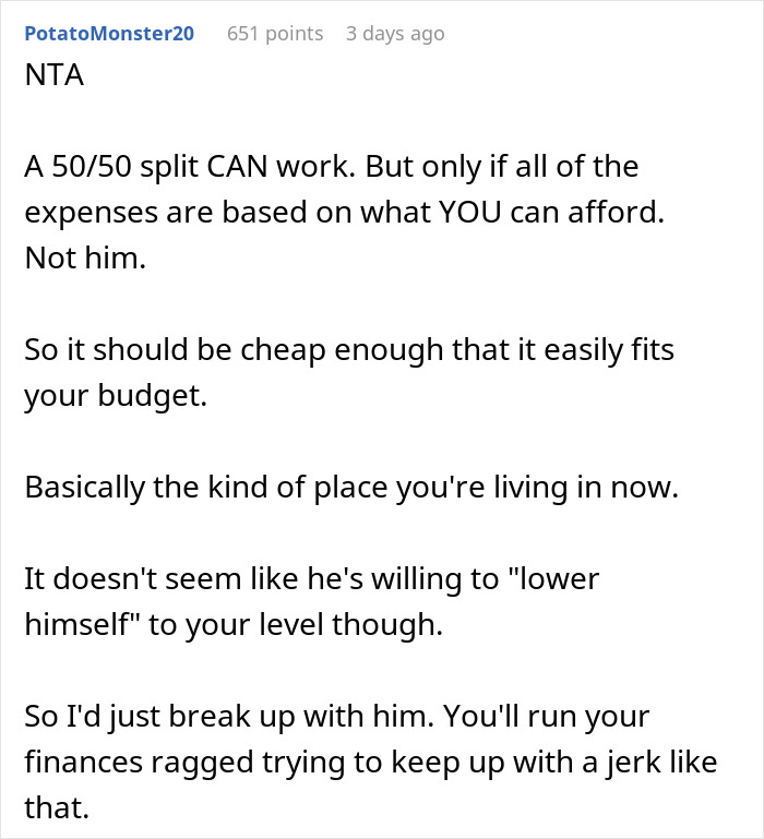 Man With $350K Salary Tells Girlfriend To Find A Better Job After She Can’t Afford Half The Rent