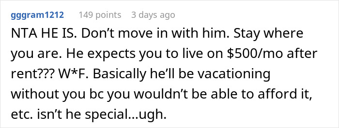 Man With $350K Salary Tells Girlfriend To Find A Better Job After She Can’t Afford Half The Rent