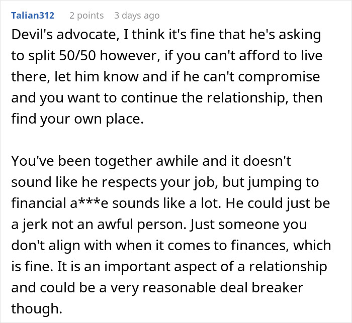 Man With $350K Salary Tells Girlfriend To Find A Better Job After She Can’t Afford Half The Rent