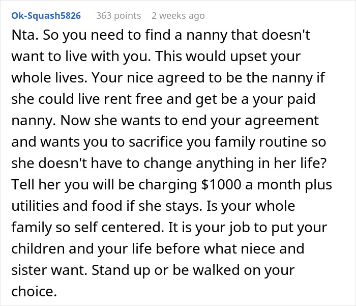 People Support Single Mom After She Tells Niece To Move Out As She’s Not Her Nanny Anymore People Support Single Mom After She Tells Niece To Move Out As She’s Not Her Nanny Anymore
