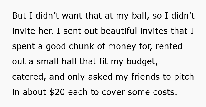 “She Would Ruin The Aesthetic”: Woman Defends Excluding Friend From Extravagant Ball, Gets A Reality Check “She Would Ruin The Aesthetic”: Woman Defends Excluding Friend From Extravagant Ball, Gets A Reality Check