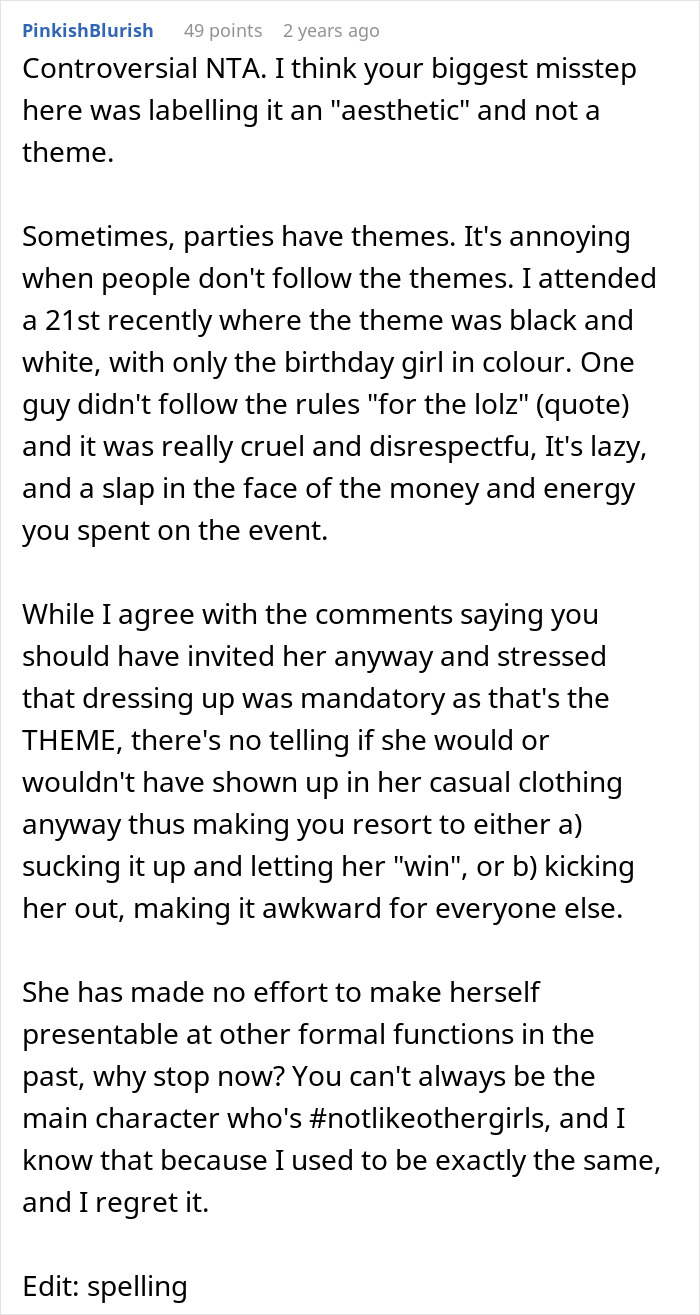 “She Would Ruin The Aesthetic”: Woman Defends Excluding Friend From Extravagant Ball, Gets A Reality Check “She Would Ruin The Aesthetic”: Woman Defends Excluding Friend From Extravagant Ball, Gets A Reality Check