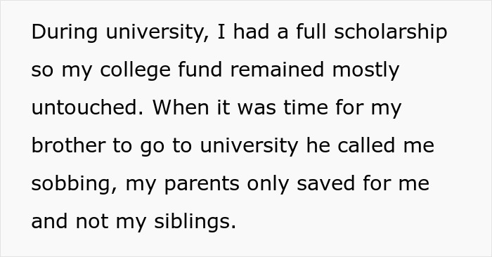 Family Drama Escalates As “Golden Child” Refuses To Fund Lazy Bro For “Emotionally Damaging” Him Family Drama Escalates As “Golden Child” Refuses To Fund Lazy Bro For “Emotionally Damaging” Him