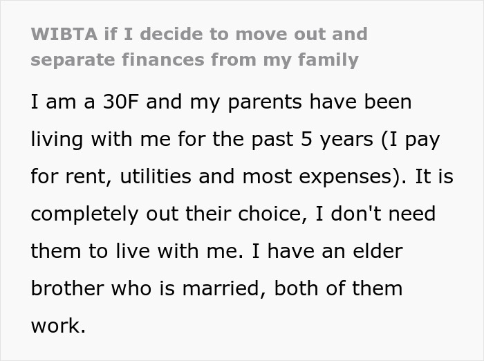 Manipulative Parents Keep Exploiting 30YO Daughter Financially And Emotionally, She Wants Out Manipulative Parents Keep Exploiting 30YO Daughter Financially And Emotionally, She Wants Out
