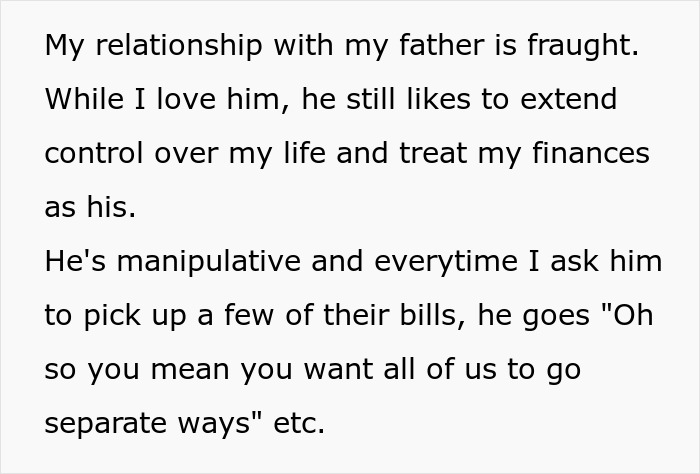 Manipulative Parents Keep Exploiting 30YO Daughter Financially And Emotionally, She Wants Out Manipulative Parents Keep Exploiting 30YO Daughter Financially And Emotionally, She Wants Out