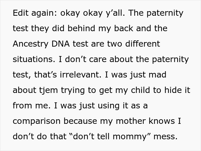 Mom Furious After Her Mother Secretly Makes Her Kid Take A DNA Test For ‘Family Gossip’ Mom Furious After Her Mother Secretly Makes Her Kid Take A DNA Test For ‘Family Gossip’