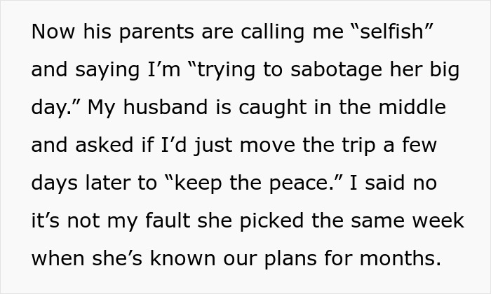Selfish SIL Tries To Ruin Couple’s Honeymoon With Her Surprise Wedding, Cries When They Go Anyway Selfish SIL Tries To Ruin Couple’s Honeymoon With Her Surprise Wedding, Cries When They Go Anyway