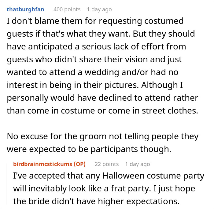 “I’m Super Disappointed In The Groom And Angry For The Bride”: Woman Shames A Halloween Wedding She Attended “I’m Super Disappointed In The Groom And Angry For The Bride”: Woman Shames A Halloween Wedding She Attended