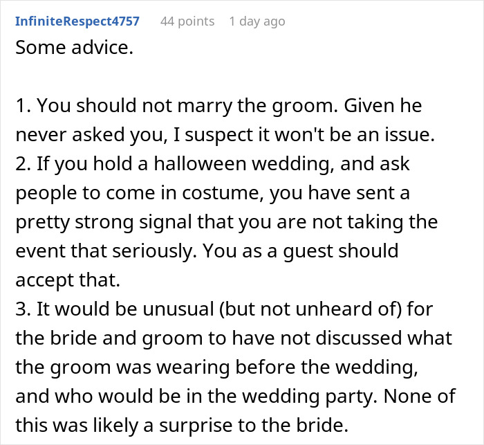 “I’m Super Disappointed In The Groom And Angry For The Bride”: Woman Shames A Halloween Wedding She Attended “I’m Super Disappointed In The Groom And Angry For The Bride”: Woman Shames A Halloween Wedding She Attended