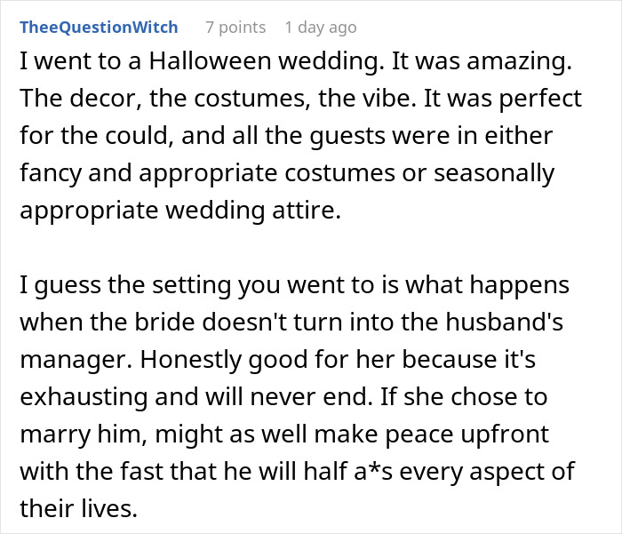 “I’m Super Disappointed In The Groom And Angry For The Bride”: Woman Shames A Halloween Wedding She Attended “I’m Super Disappointed In The Groom And Angry For The Bride”: Woman Shames A Halloween Wedding She Attended