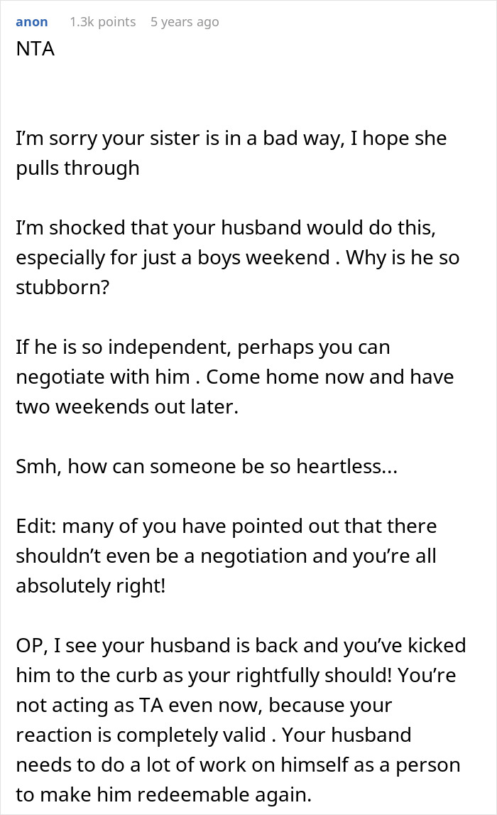 Guy Uses “Boys Trip” As A Disguise For His Affair, Refuses To Come Home For Family Emergency Guy Uses “Boys Trip” As A Disguise For His Affair, Refuses To Come Home For Family Emergency