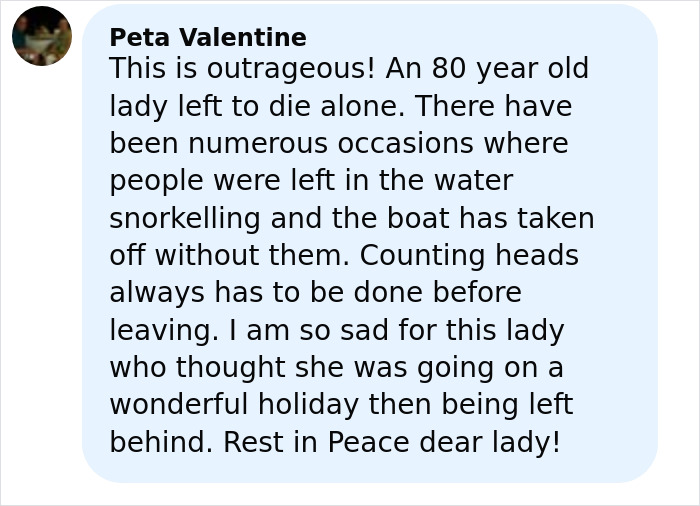 Daughter Reveals Final Moments Of Elderly Woman Left Stranded On A Remote Island By A Cruise Ship Daughter Reveals Final Moments Of Elderly Woman Left Stranded On A Remote Island By A Cruise Ship