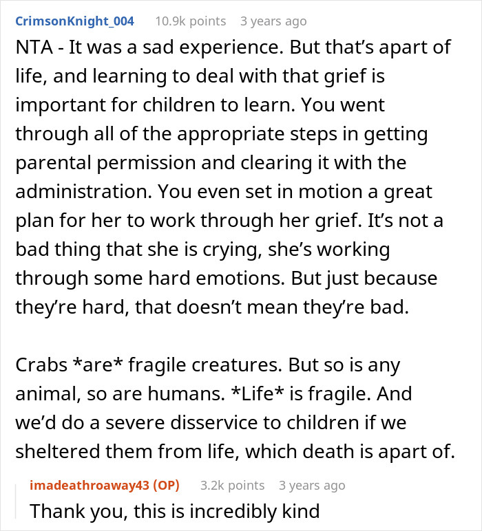 Teacher Gives Kids Hermit Crabs As Pets, Faces Backlash From Parent After One Of Them Dies Teacher Gives Kids Hermit Crabs As Pets, Faces Backlash From Parent After One Of Them Dies