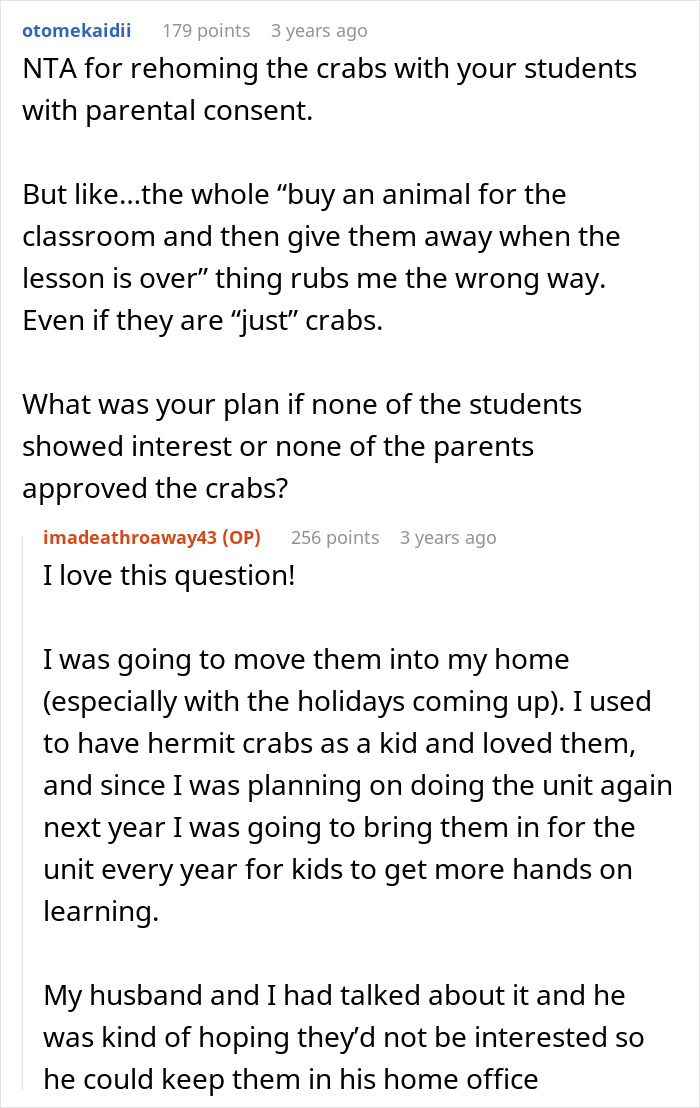 Teacher Gives Kids Hermit Crabs As Pets, Faces Backlash From Parent After One Of Them Dies Teacher Gives Kids Hermit Crabs As Pets, Faces Backlash From Parent After One Of Them Dies