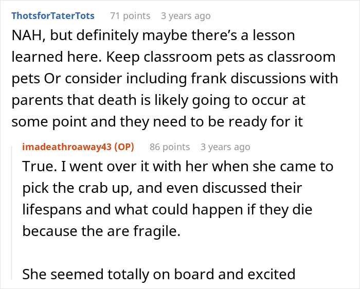 Teacher Gives Kids Hermit Crabs As Pets, Faces Backlash From Parent After One Of Them Dies Teacher Gives Kids Hermit Crabs As Pets, Faces Backlash From Parent After One Of Them Dies
