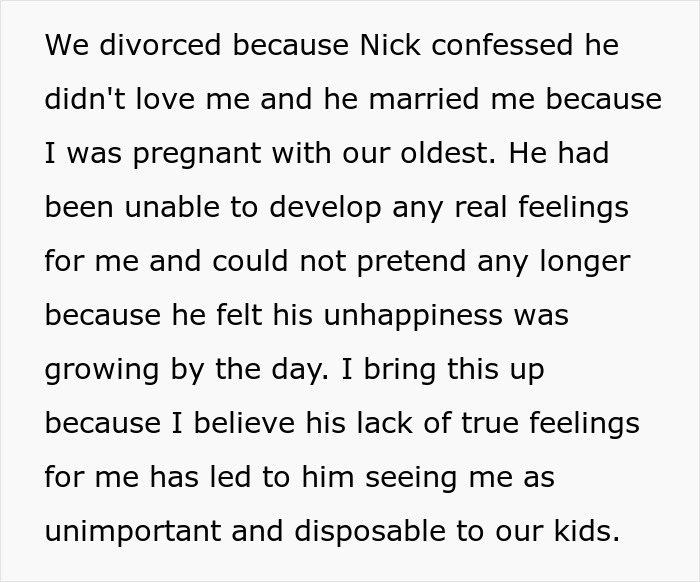 Woman Shocked By Ex’s Absurd Demand About Their Kids And His New Wife, Slams Him With A Hard “No” Woman Shocked By Ex’s Absurd Demand About Their Kids And His New Wife, Slams Him With A Hard “No”