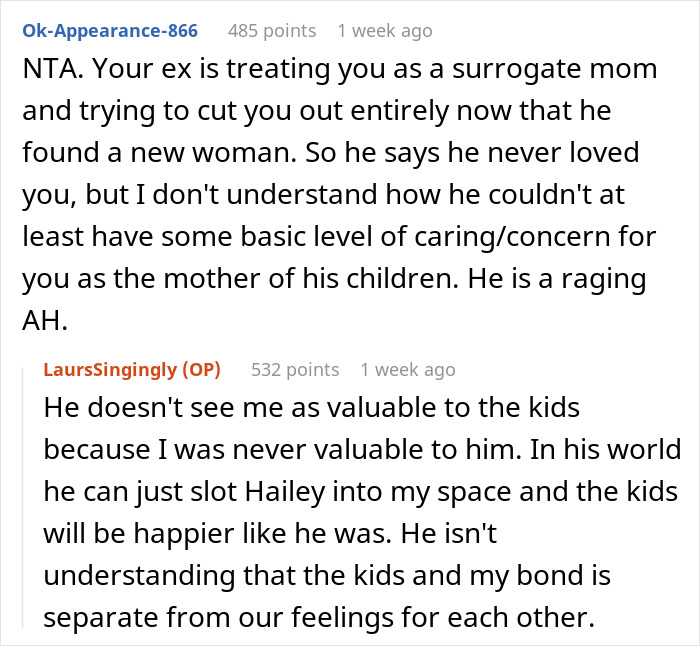 Woman Shocked By Ex’s Absurd Demand About Their Kids And His New Wife, Slams Him With A Hard “No” Woman Shocked By Ex’s Absurd Demand About Their Kids And His New Wife, Slams Him With A Hard “No”