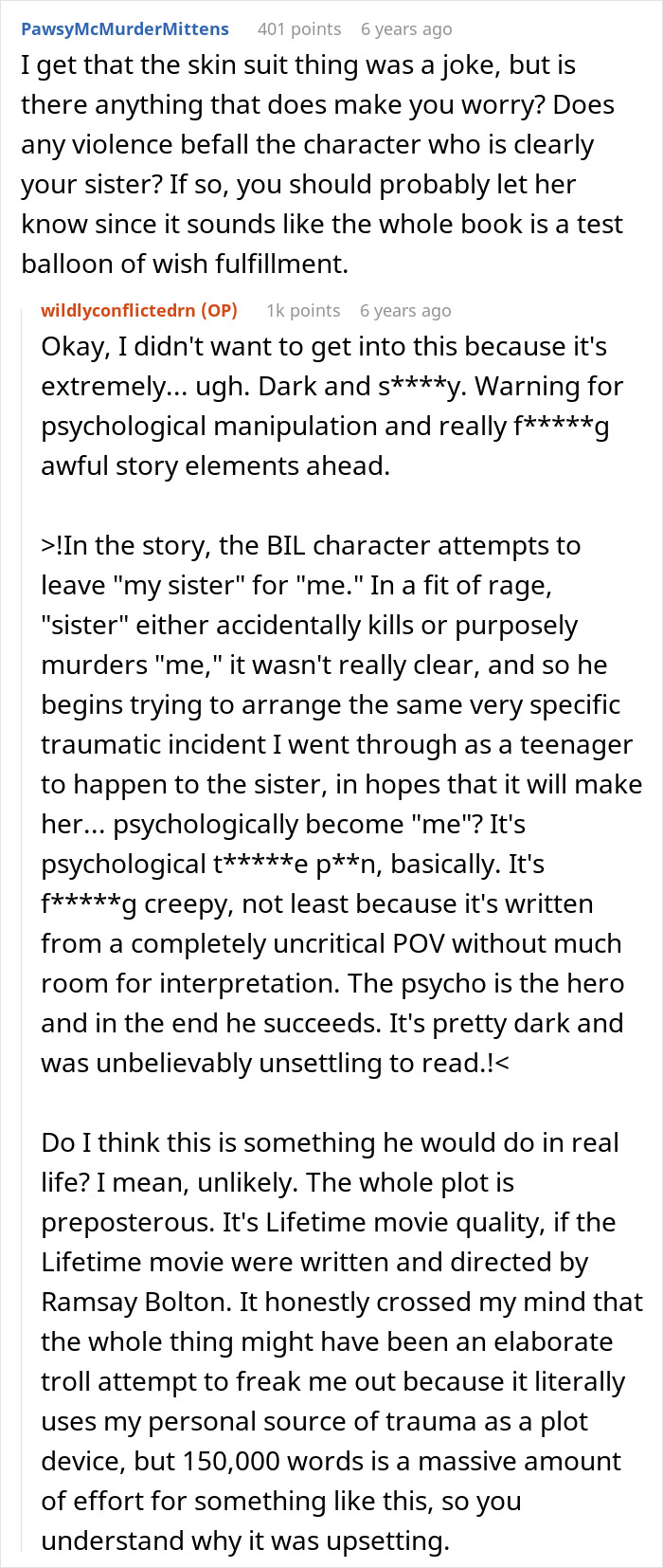 SIL Agrees To Read BIL’s Book, Finds Herself As The Obsession In His Story And Freaks Out SIL Agrees To Read BIL’s Book, Finds Herself As The Obsession In His Story And Freaks Out