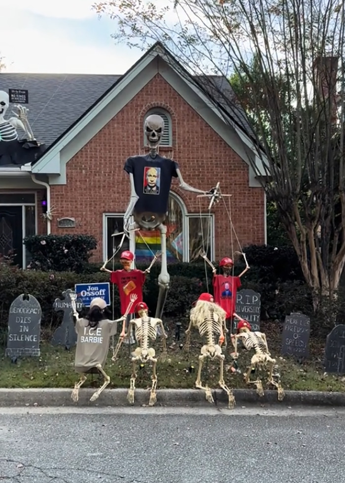 Anti-MAGA Halloween Display Goes Viral For Its Dark Humor And Satire Anti-MAGA Halloween Display Goes Viral For Its Dark Humor And Satire