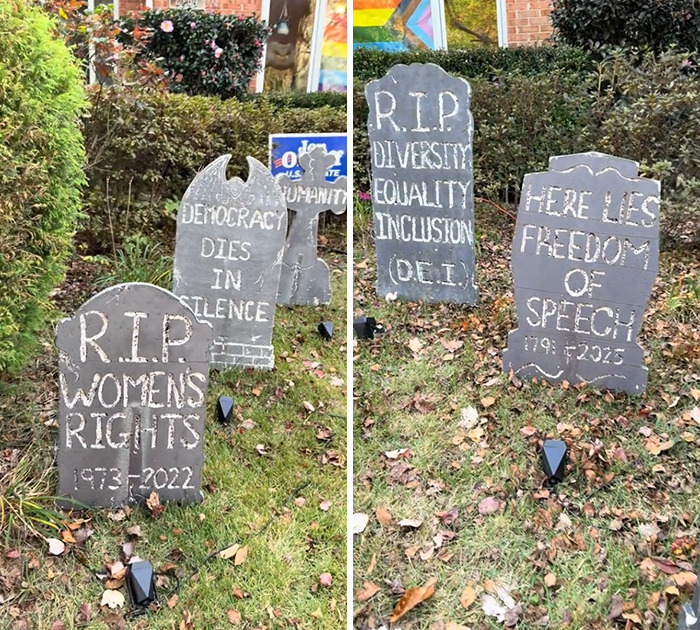 Anti-MAGA Halloween Display Goes Viral For Its Dark Humor And Satire Anti-MAGA Halloween Display Goes Viral For Its Dark Humor And Satire