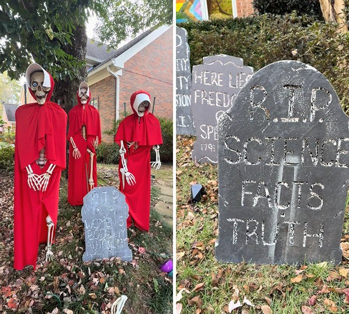 Anti-MAGA Halloween Display Goes Viral For Its Dark Humor And Satire Anti-MAGA Halloween Display Goes Viral For Its Dark Humor And Satire