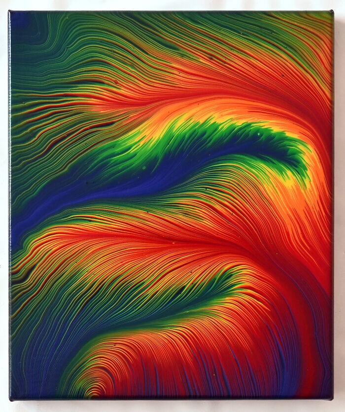 Electric Rainbow Feathers: My Stunning Split Cup Acrylic Pour Painting Electric Rainbow Feathers: My Stunning Split Cup Acrylic Pour Painting