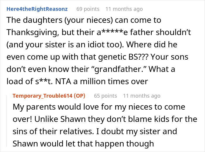 Man Banned From Thanksgiving After Horrific Comment About Brother-In-Law’s Kids Man Banned From Thanksgiving After Horrific Comment About Brother-In-Law’s Kids
