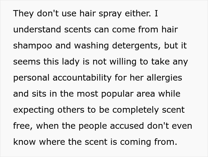 Woman Rejects Solutions To Her Allergies, Continues Complaining About Coworkers To Management Woman Rejects Solutions To Her Allergies, Continues Complaining About Coworkers To Management