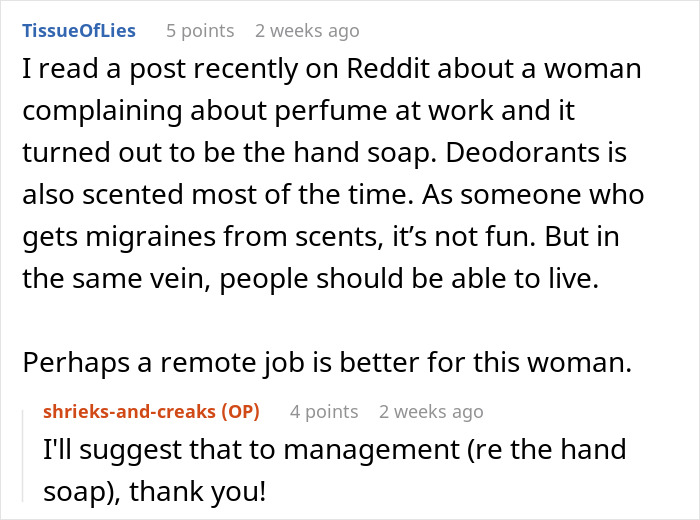 Woman Rejects Solutions To Her Allergies, Continues Complaining About Coworkers To Management Woman Rejects Solutions To Her Allergies, Continues Complaining About Coworkers To Management