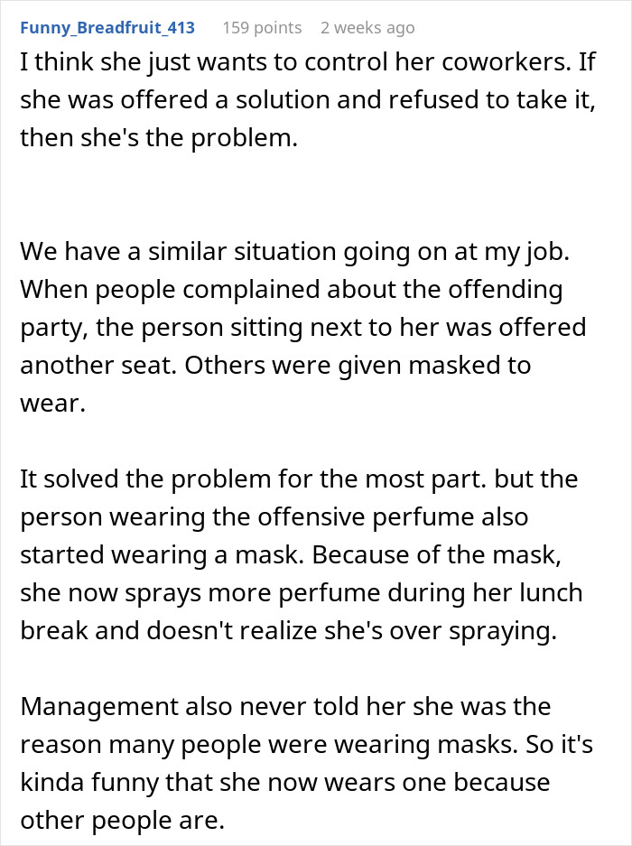 Woman Rejects Solutions To Her Allergies, Continues Complaining About Coworkers To Management Woman Rejects Solutions To Her Allergies, Continues Complaining About Coworkers To Management